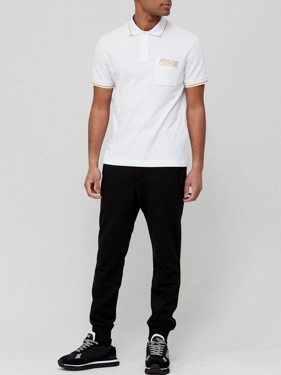 stillFront image of versace-jeans-couture-pocket-logo-polo-shirt-white