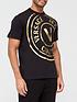  image of versace-jeans-couture-emblem-foil-logo-t-shirt--nbspblack