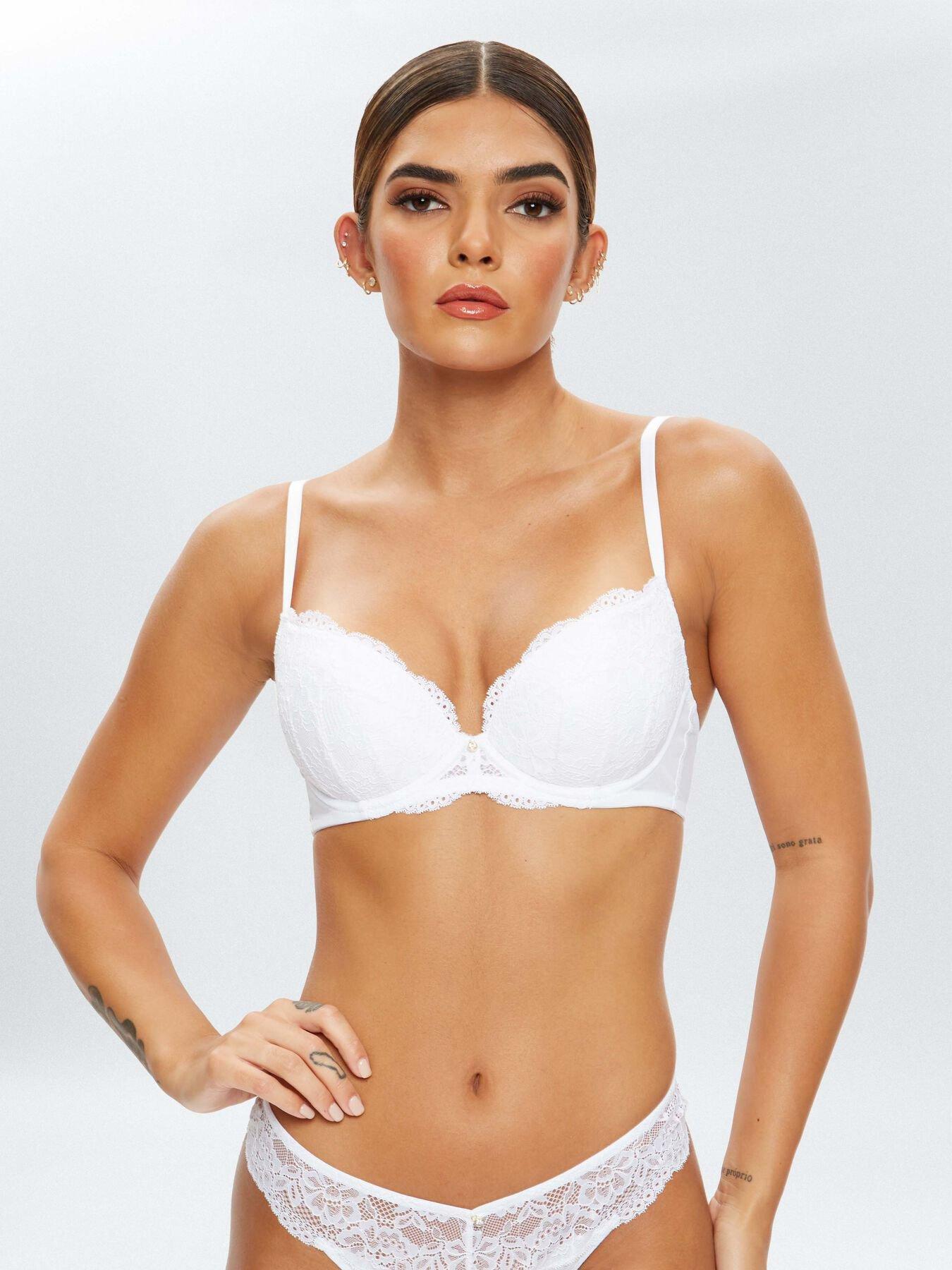 Ann Summers Sexy Lace 2 White plunge EX Boost bra Size 30DD EU65E Free post