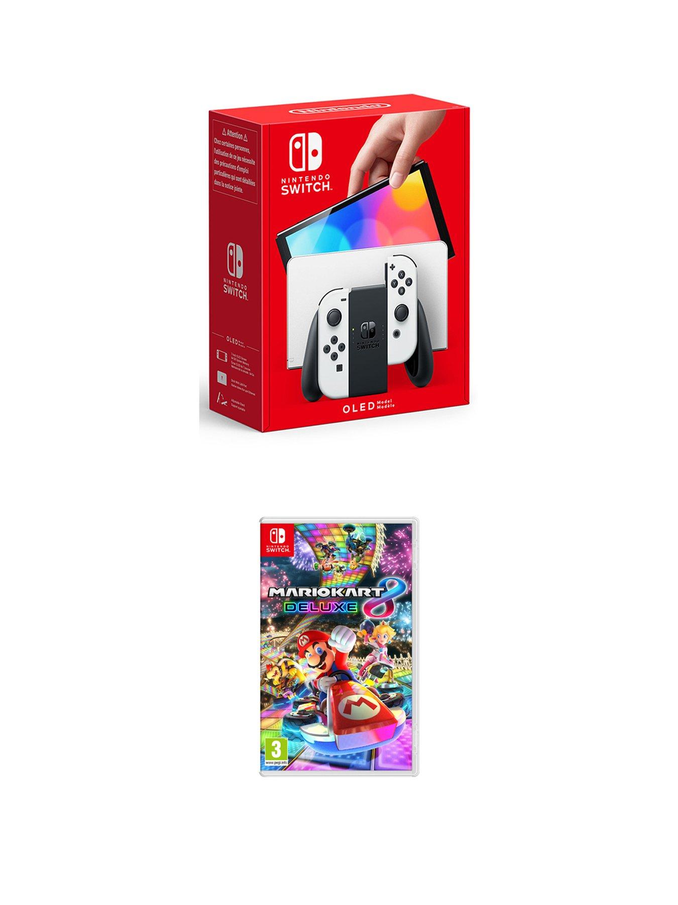 Nintendo Switch OLED White Console with Minecraft Game Bundle 