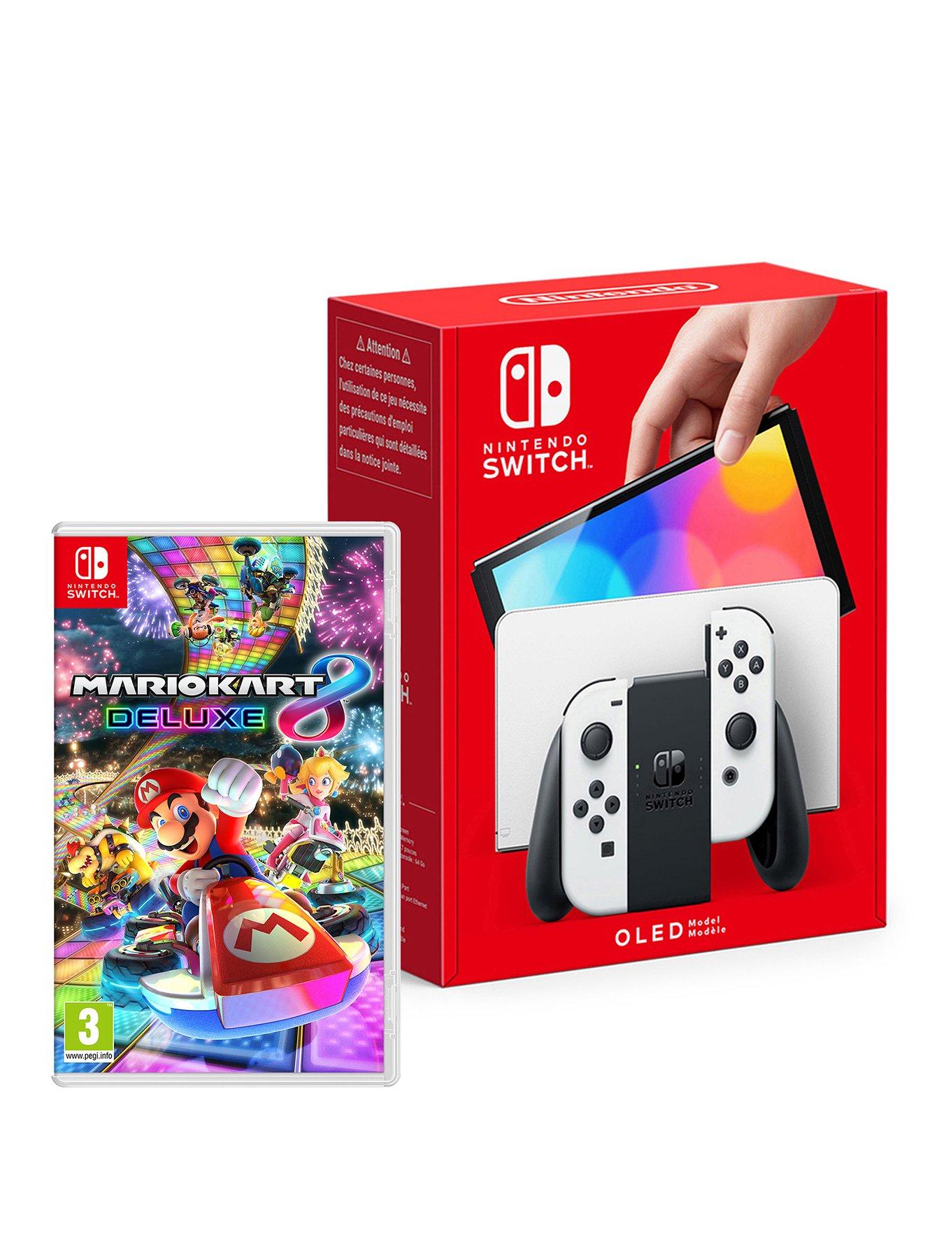 Nintendo Switch OLED Console - White + Mario Kart 8 Deluxe