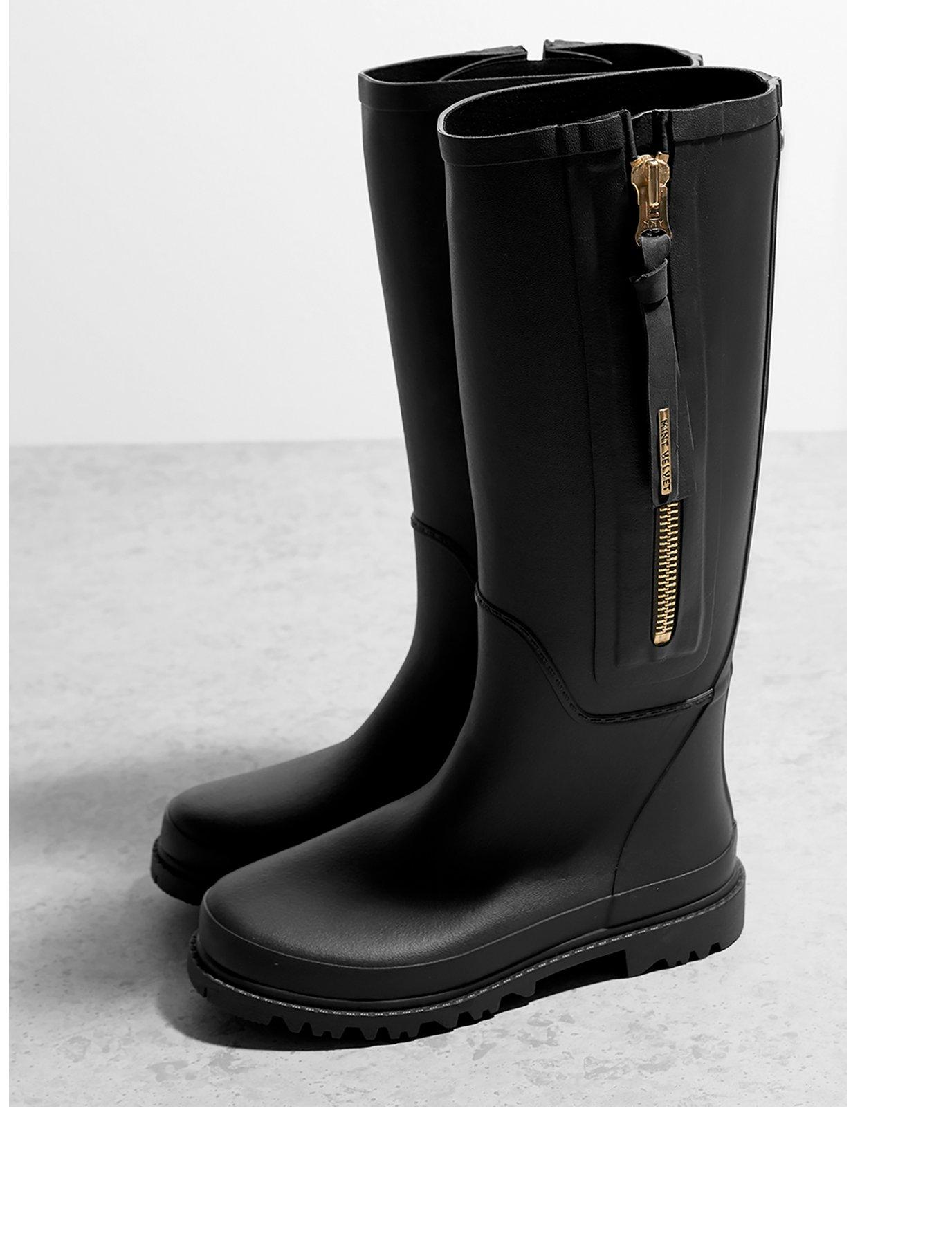 Image 3 of 4 of Mint Velvet April Zip Detail Wellies - Black&nbsp;
