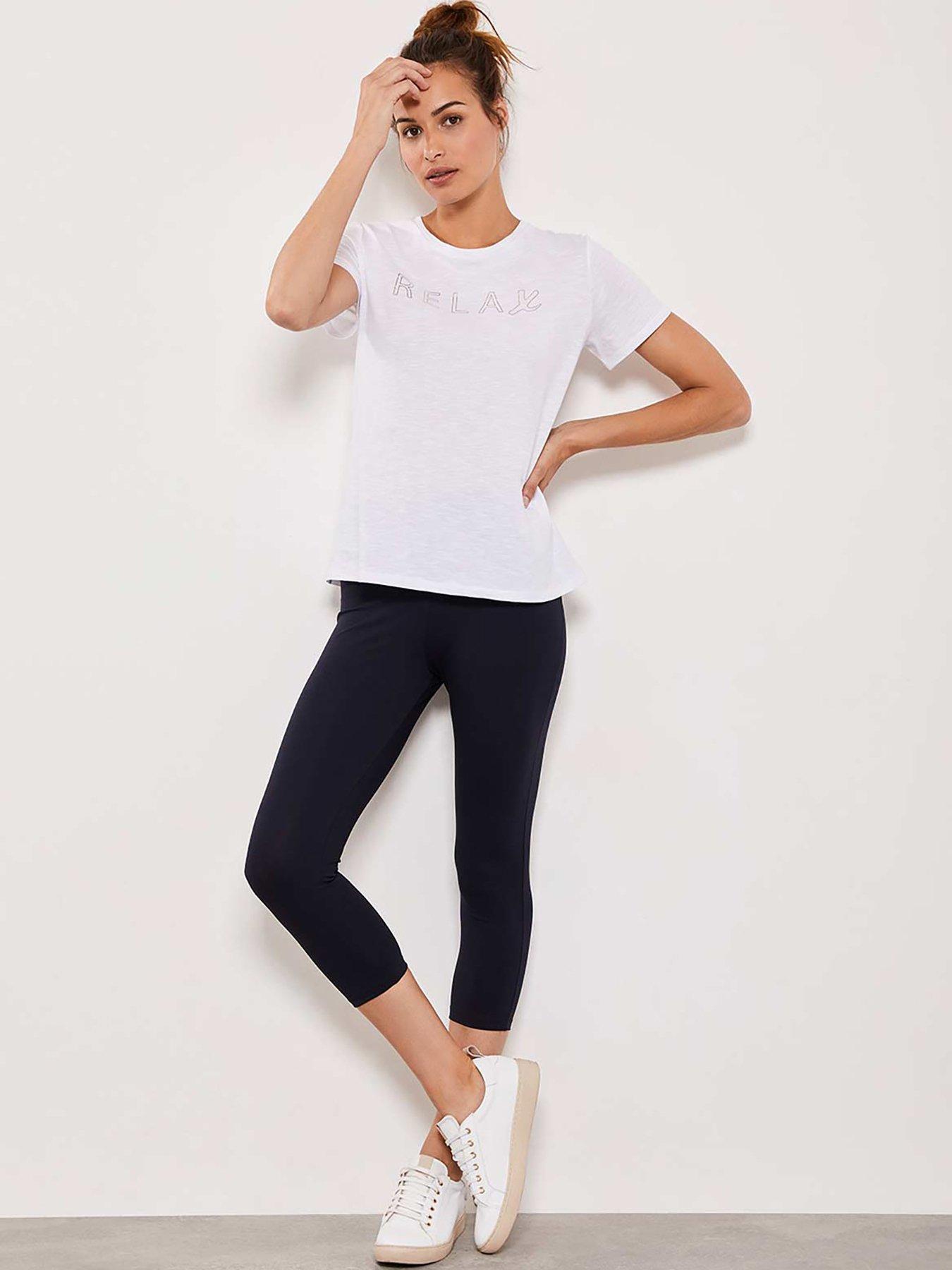 Navy cropped leggings on sale uk