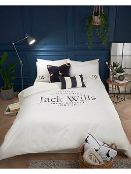Product photograph of Jack Wills Heritage Stripe 100 Cotton Duvet Cover Set from very.co.uk
