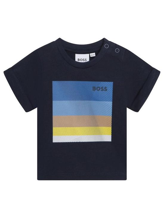 front image of boss-baby-boys-graphic-t-shirt-navy