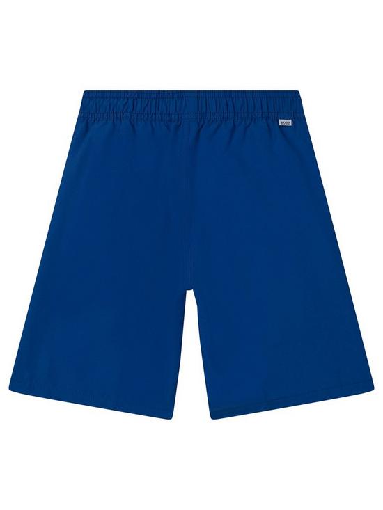 back image of boss-boys-logo-swim-shorts-electric-blue