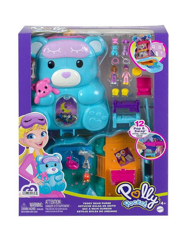 Image 2 of 7 of Polly Pocket Teddy Bear Wearable Purse with Micro Dolls and Accessories