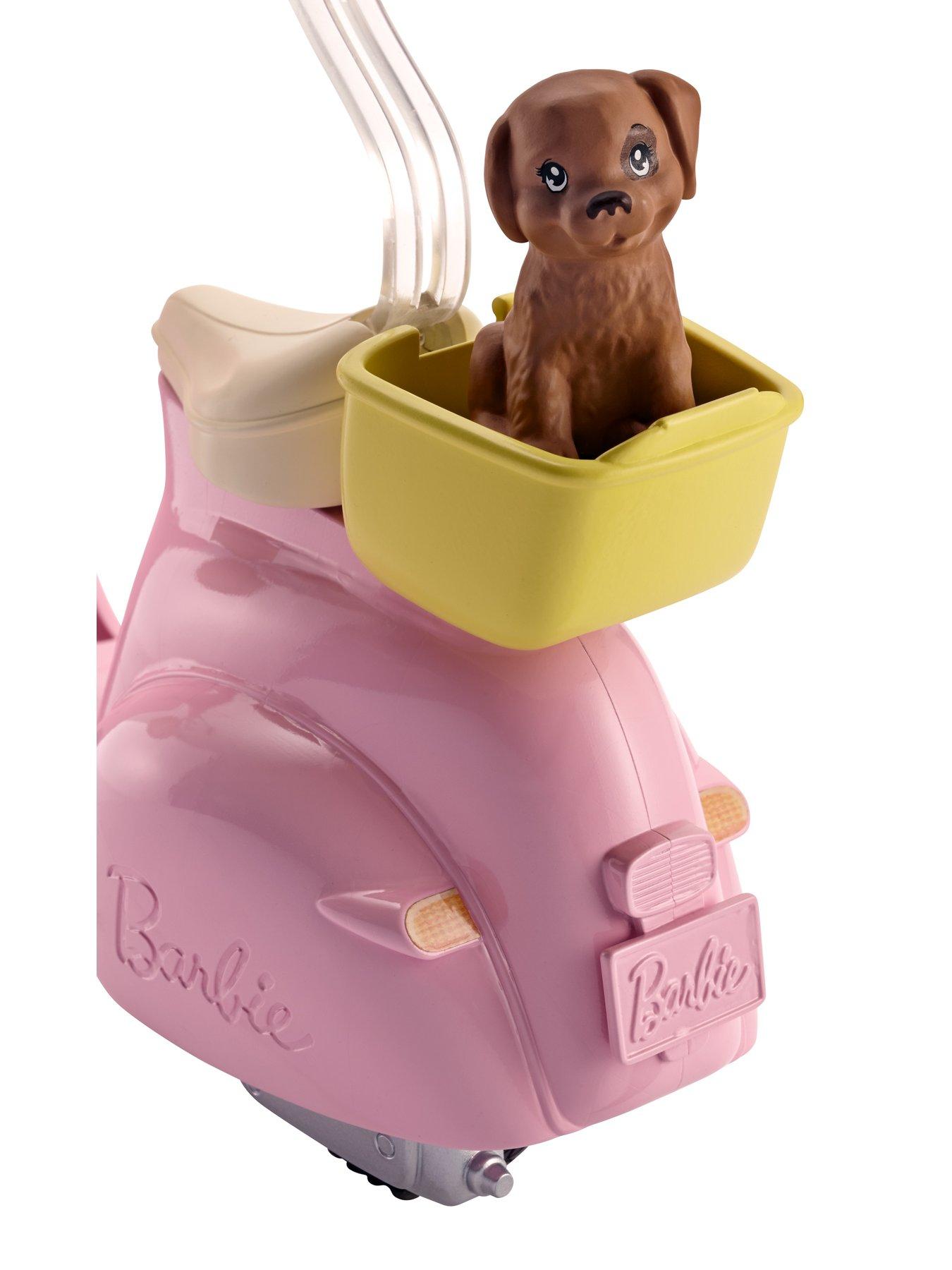 Barbie scooter store and puppy