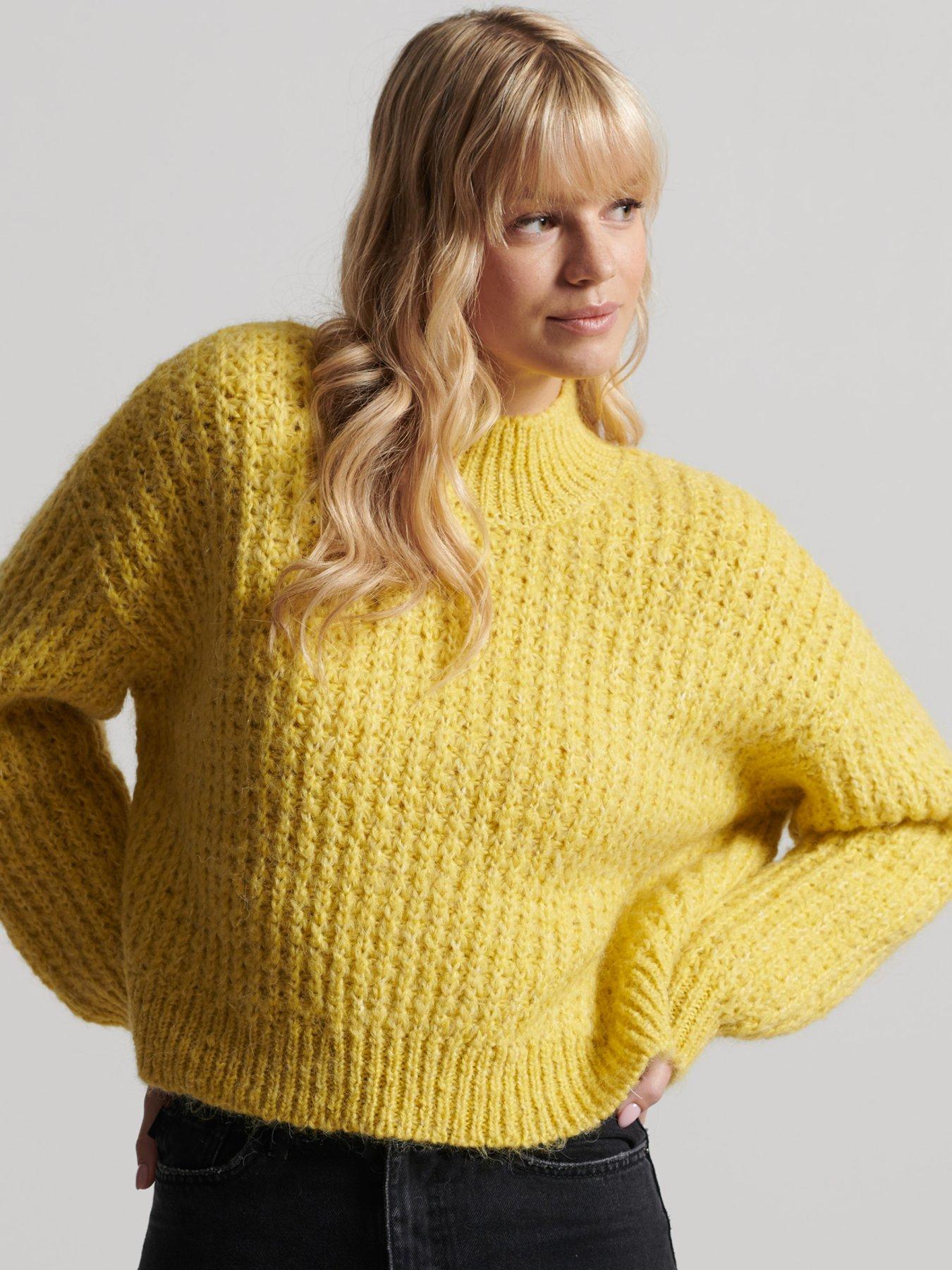  Vintage Brushed Textured Jumper - Yellow