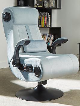 Product photograph of X Rocker Play Deluxe Silver 4 1 Multi-stereo Audio Media Chair With Vibration from very.co.uk