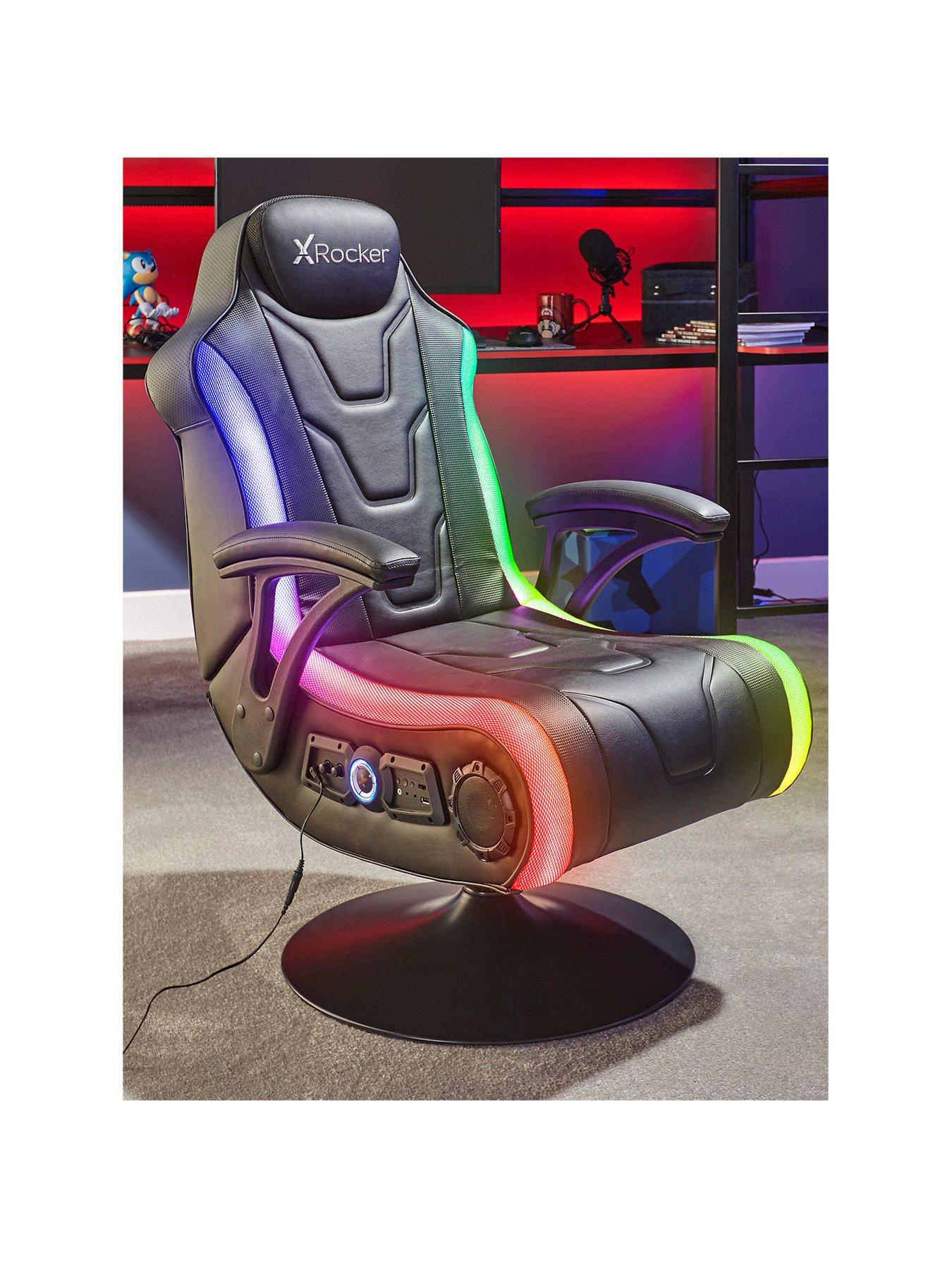 Product photograph of X Rocker Monsoon Rgb 4 1 Stereo Audio Gaming Chair With Vibrant Led Lighting from very.co.uk