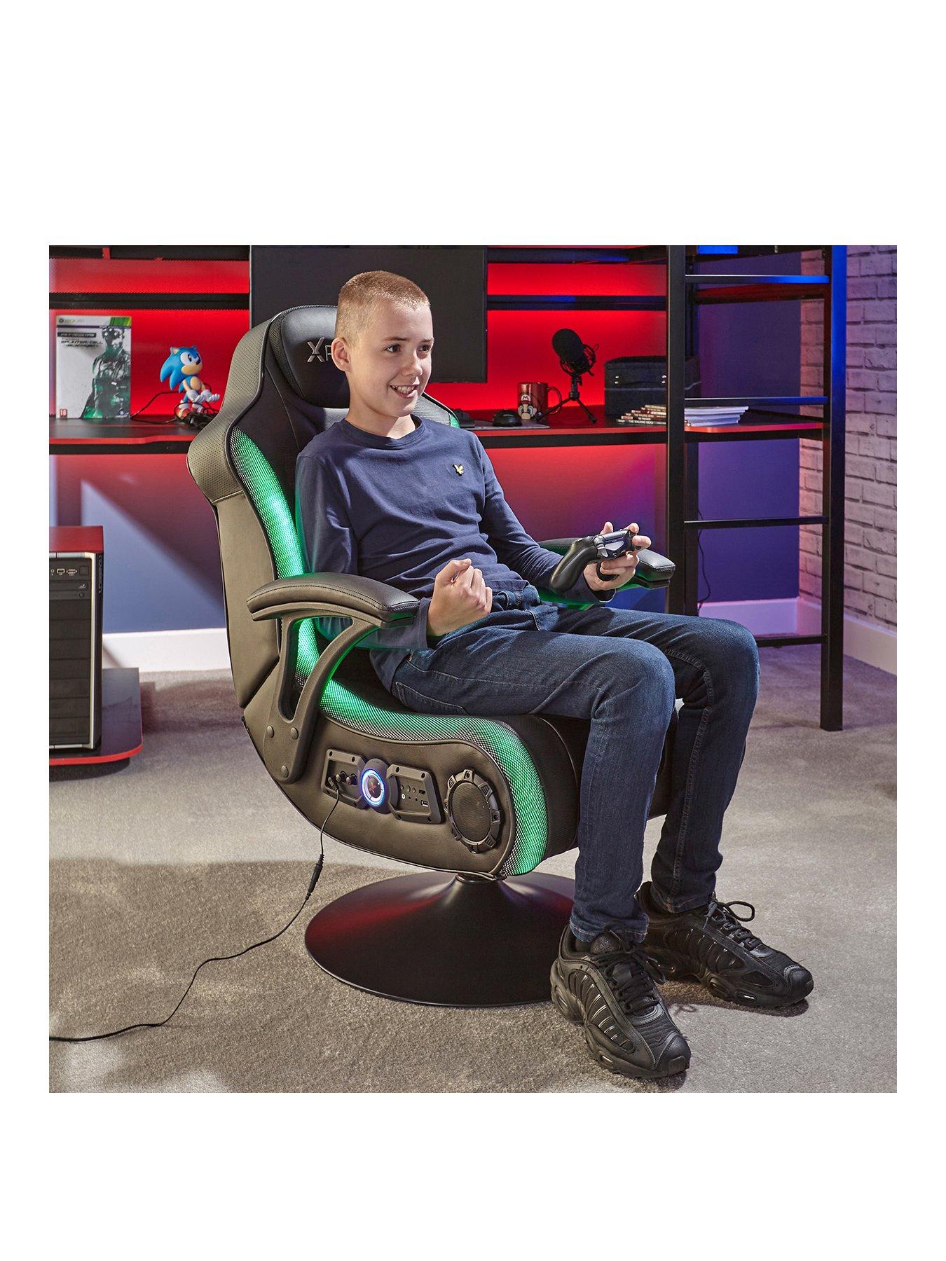 X rocker gaming chair with online lights