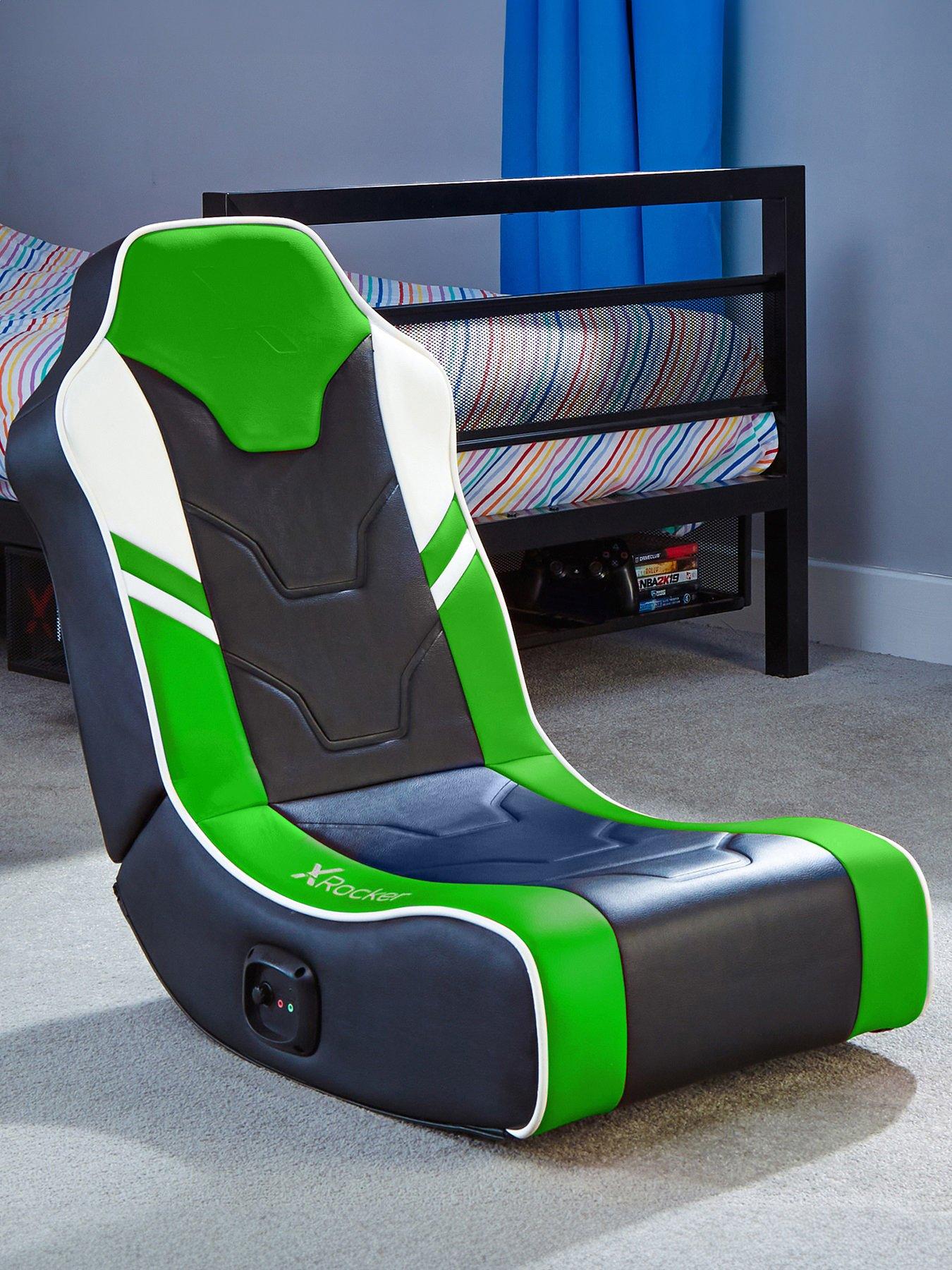 Product photograph of X Rocker Shadow 2 0 Green Stereo Audio Gaming Floor Rocker from very.co.uk