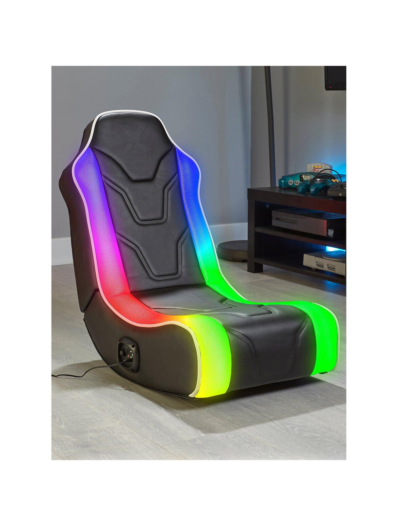 Product photograph of X Rocker Chimera Led Rgb 2 0 Stereo Audio Gaming Chair With Vibrant Led Light from very.co.uk