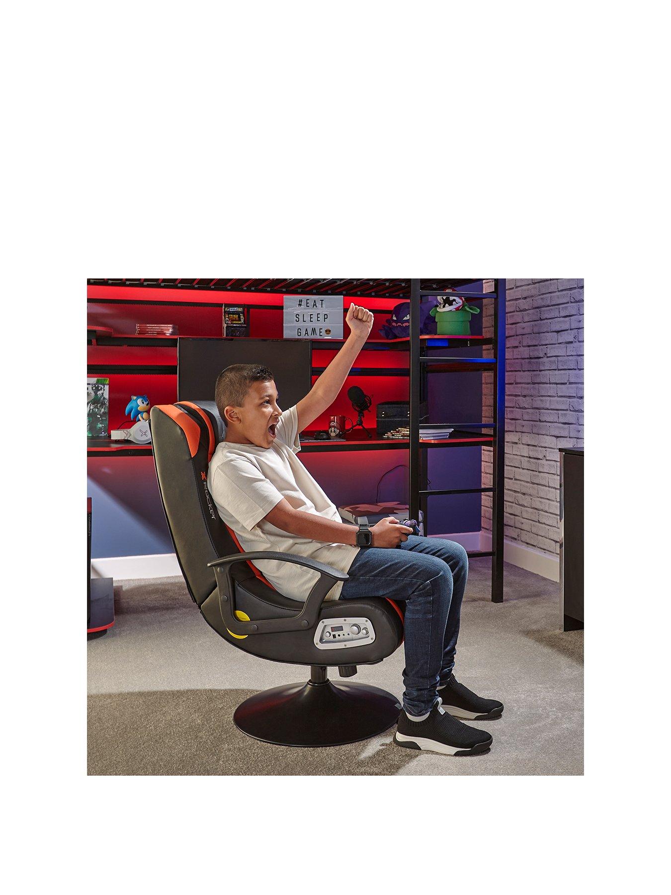 X Rocker Veleno 2.1 Orange Stereo Audio Junior Gaming Chair with Subwoofer very.co.uk