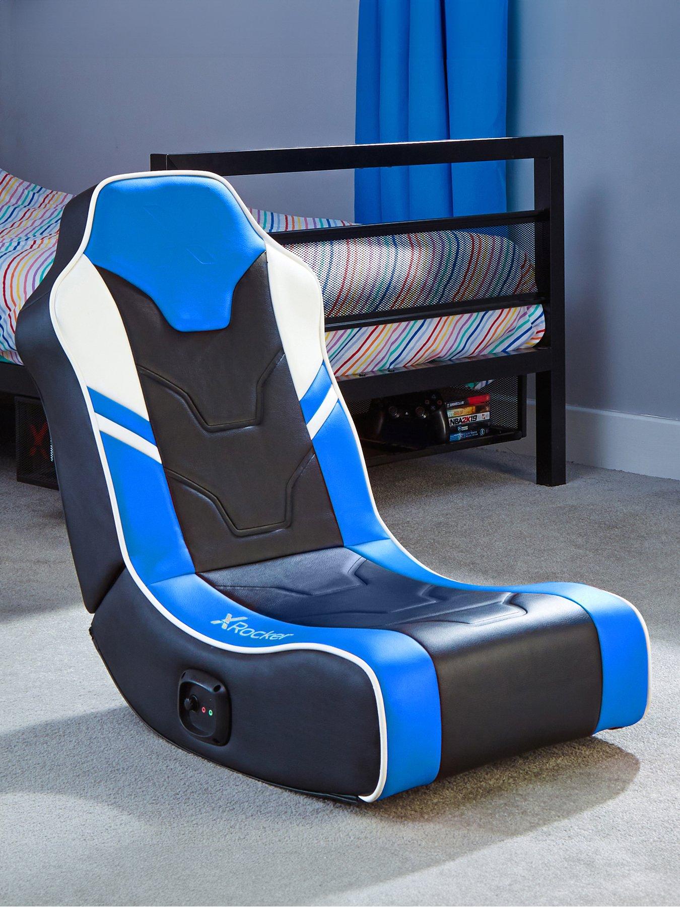 Product photograph of X Rocker Shadow 2 0 Blue Stereo Audio Gaming Floor Rocker from very.co.uk