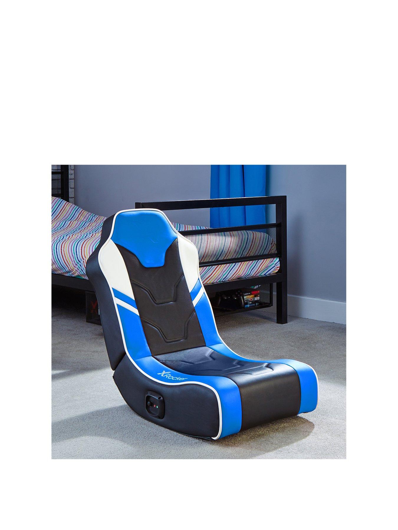 Product photograph of X Rocker Shadow 2 0 Blue Stereo Audio Gaming Floor Rocker from very.co.uk