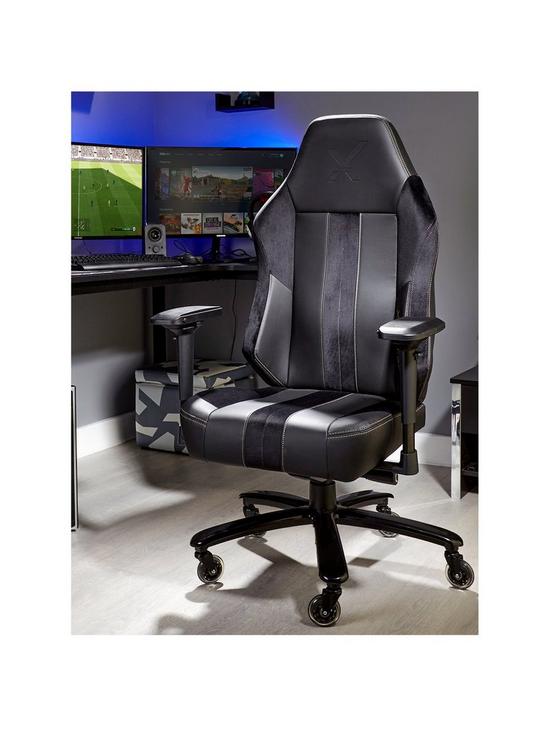 front image of x-rocker-echo-blackgold-esports-pc-office-gaming-chair