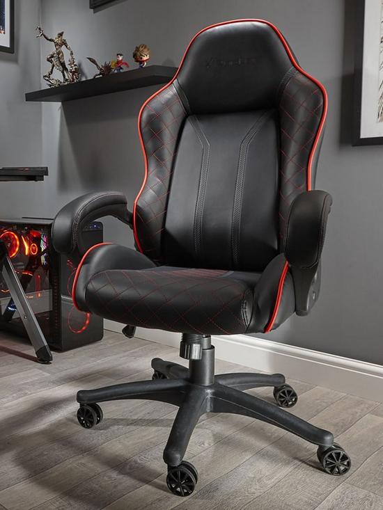 front image of x-rocker-maelstrom-office-chair--nbspblackred
