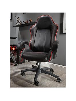 Product photograph of X Rocker Maelstrom Office Chair - Black Red from very.co.uk