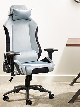 Product photograph of X Rocker Messina Chenille Silver Pc Office Gaming Chair from very.co.uk