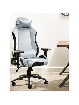 Product photograph of X Rocker Messina Chenille Silver Pc Office Gaming Chair from very.co.uk
