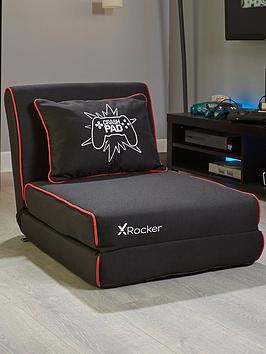 Product photograph of X Rocker Crash Pad Junior Convertible Gaming Chair Bed from very.co.uk