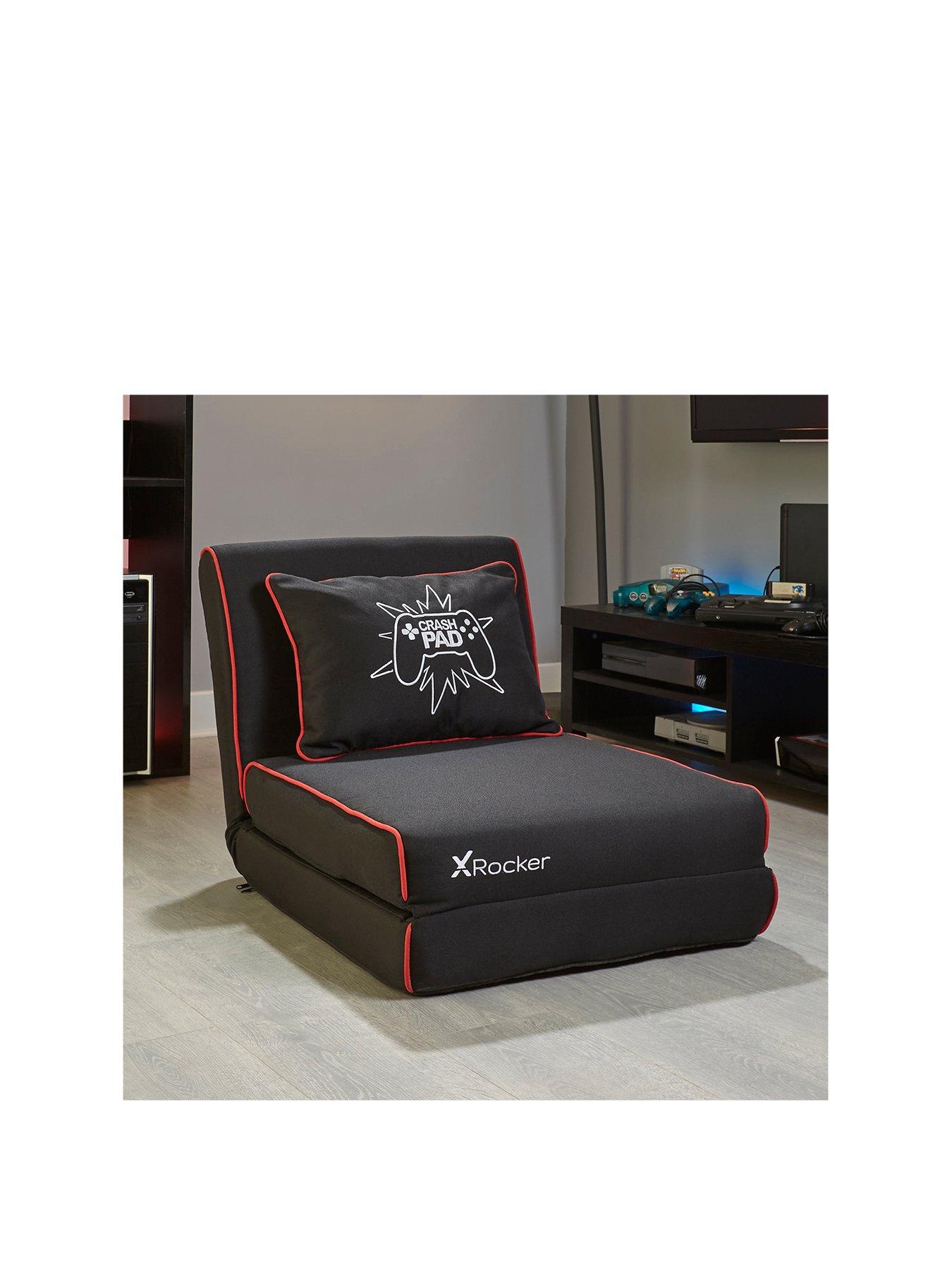 Product photograph of X Rocker Red Black Crash Pad Junior from very.co.uk