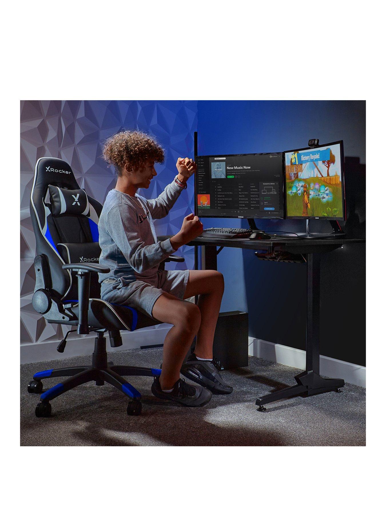 Image 2 of 6 of X Rocker Agility Black/Blue Junior PC Office Gaming Chair