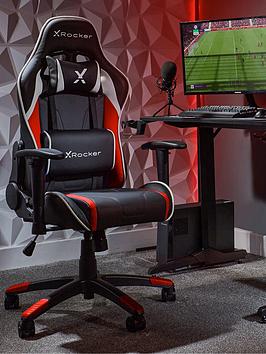 Product photograph of X Rocker Agility Black Red Junior Pc Office Gaming Chair from very.co.uk