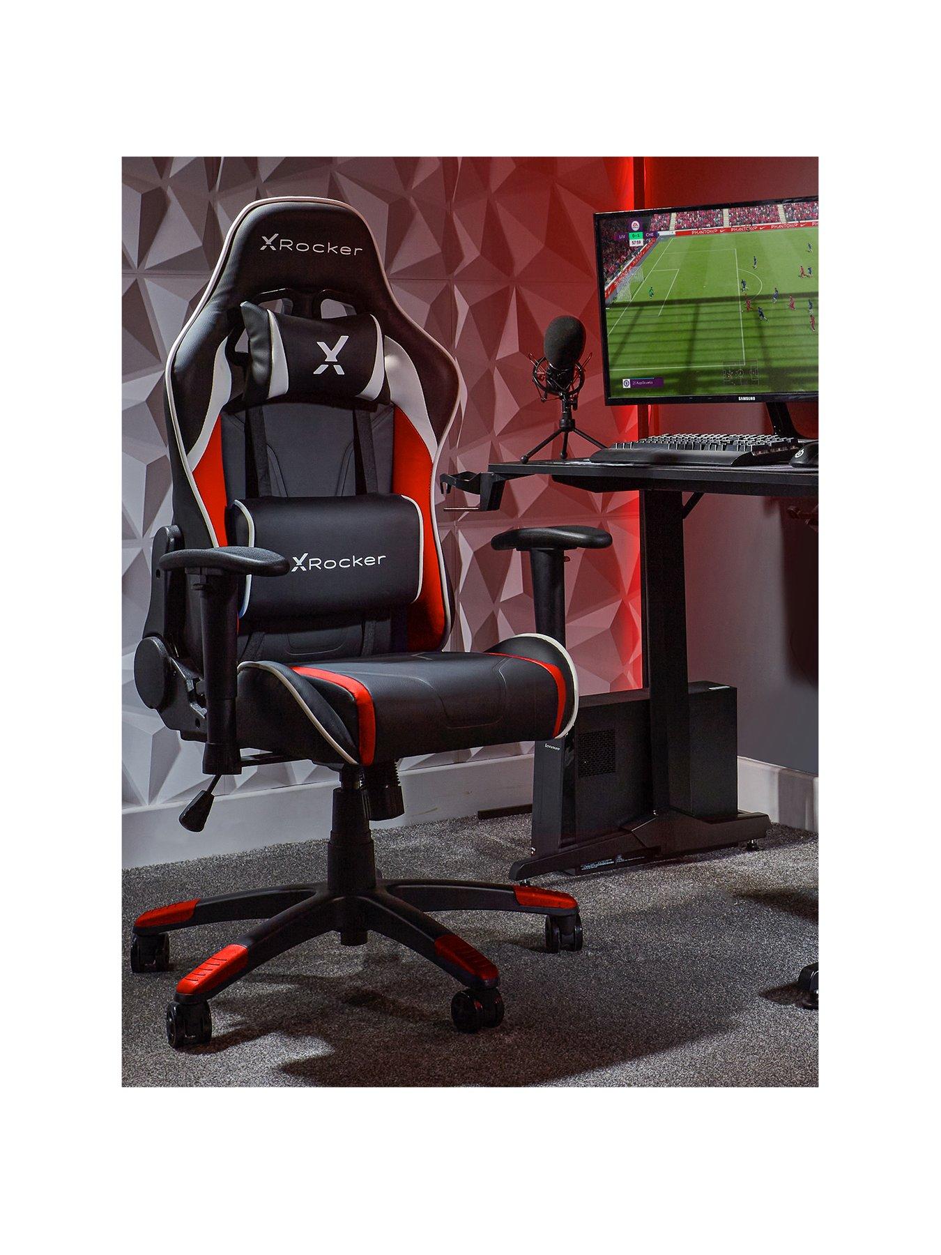 X Rocker Agility Black/Red Junior PC Office Gaming Chair very.co.uk
