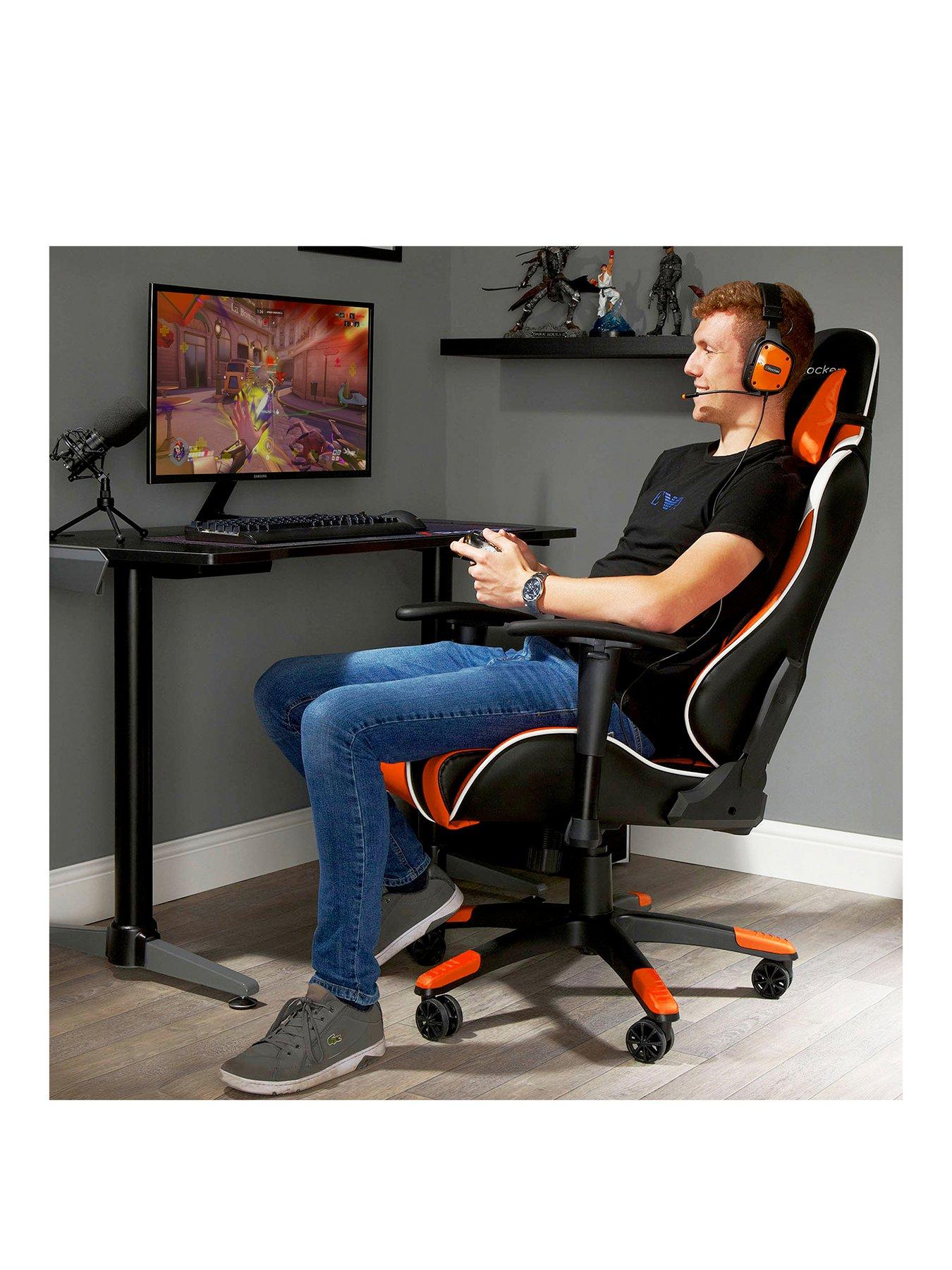 X Rocker Agility Orange Black Sport eSport PC Office Gaming Chair Very