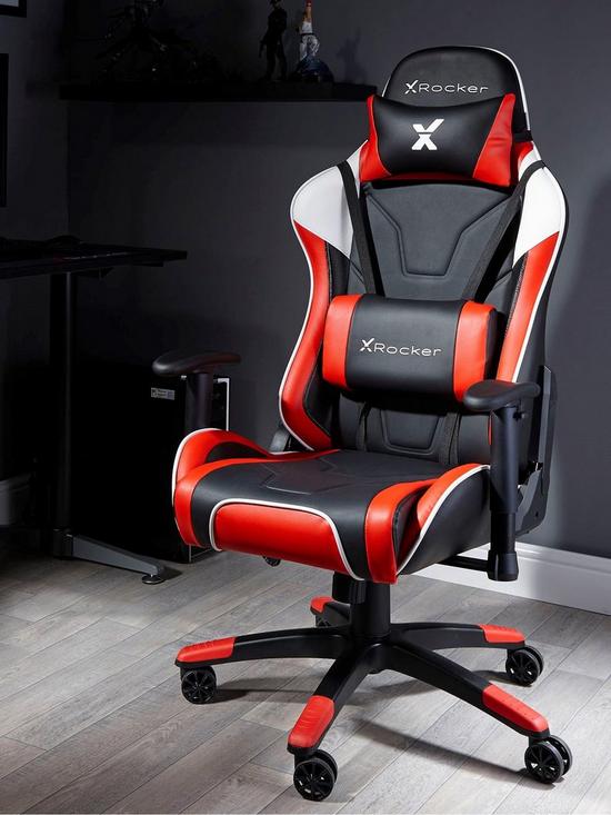 front image of x-rocker-agility-redblack-sport-esport-pc-office-gaming-chair