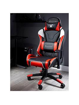 Product photograph of X Rocker Agility Red Black Sport Esport Pc Office Gaming Chair from very.co.uk