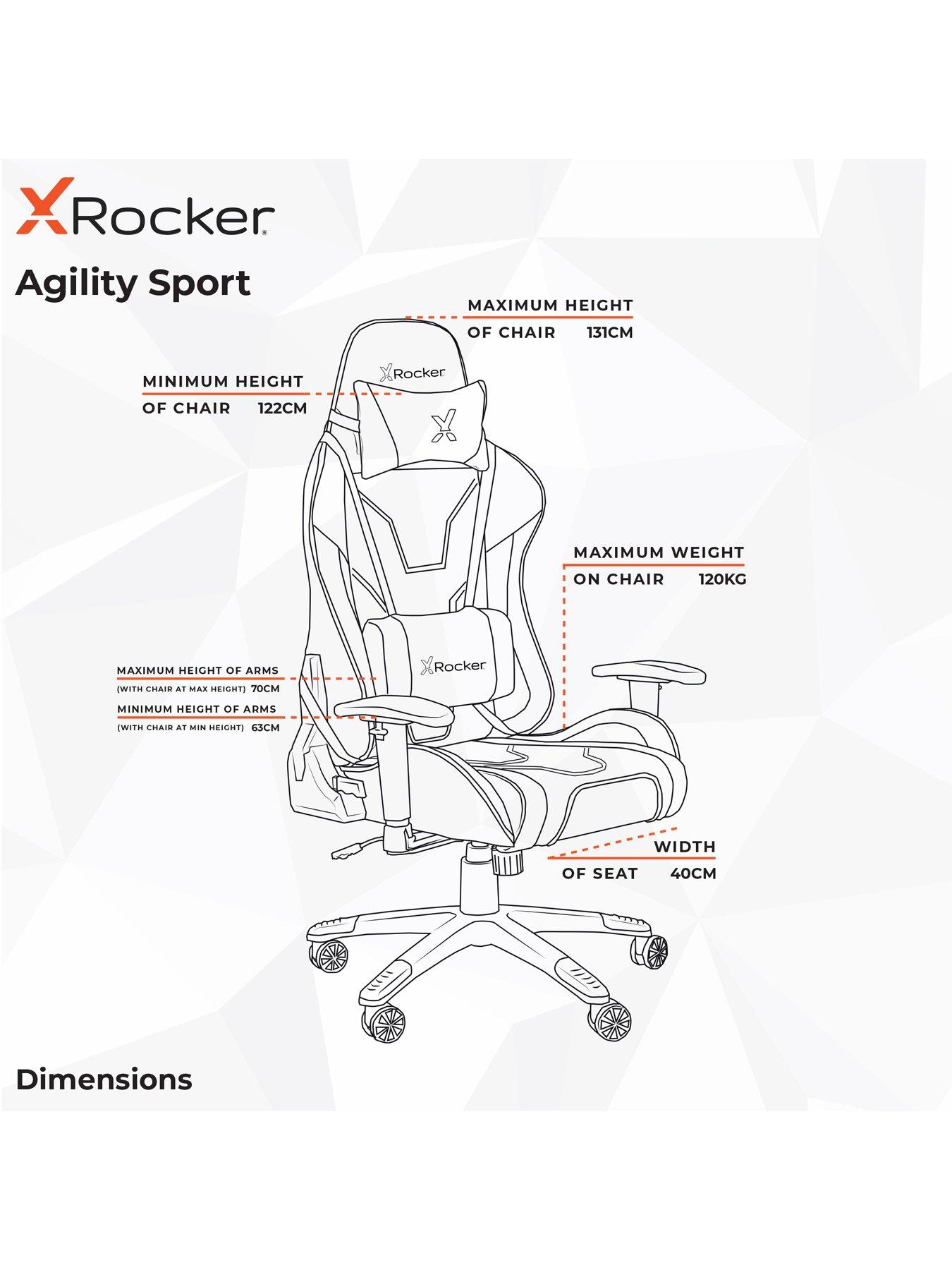 Image 6 of 6 of X Rocker Agility Red/Black Sport eSport PC Office Gaming Chair