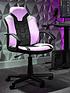  image of x-rocker-saturn-whitepinkgrey-mid-back-esport-gaming-chair