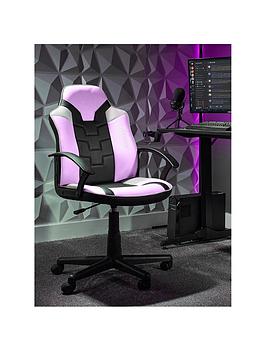 X Rocker Saturn White/Pink/Grey Mid-Back Esport Gaming Chair