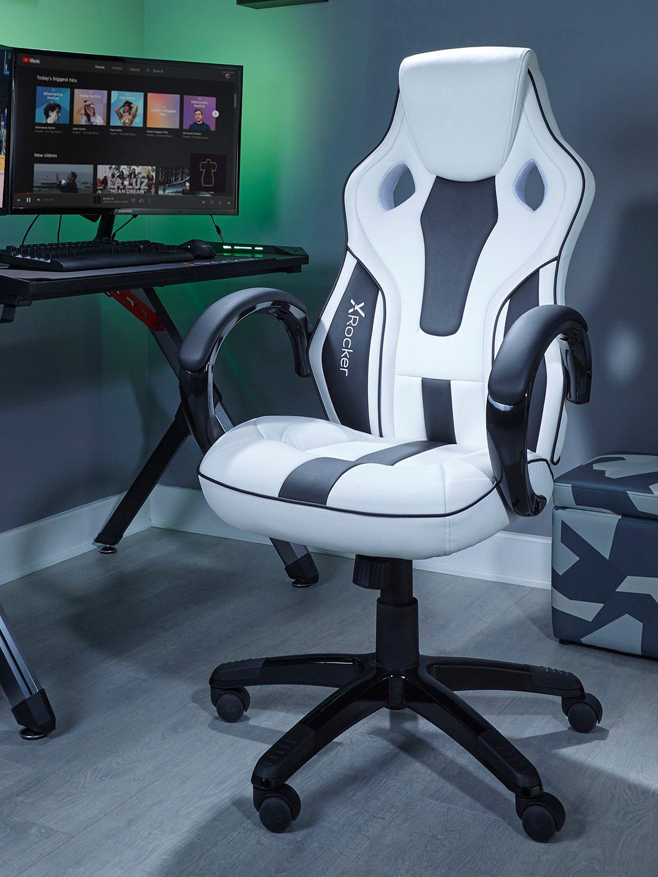 undefined Maverick White/Black PC Office Gaming Chair