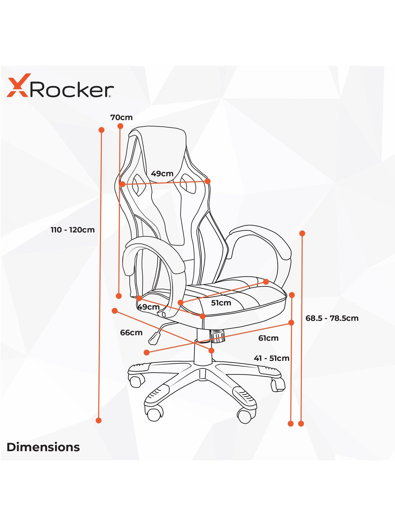 Image 6 of 6 of X Rocker Maverick White/Black PC Office Gaming Chair