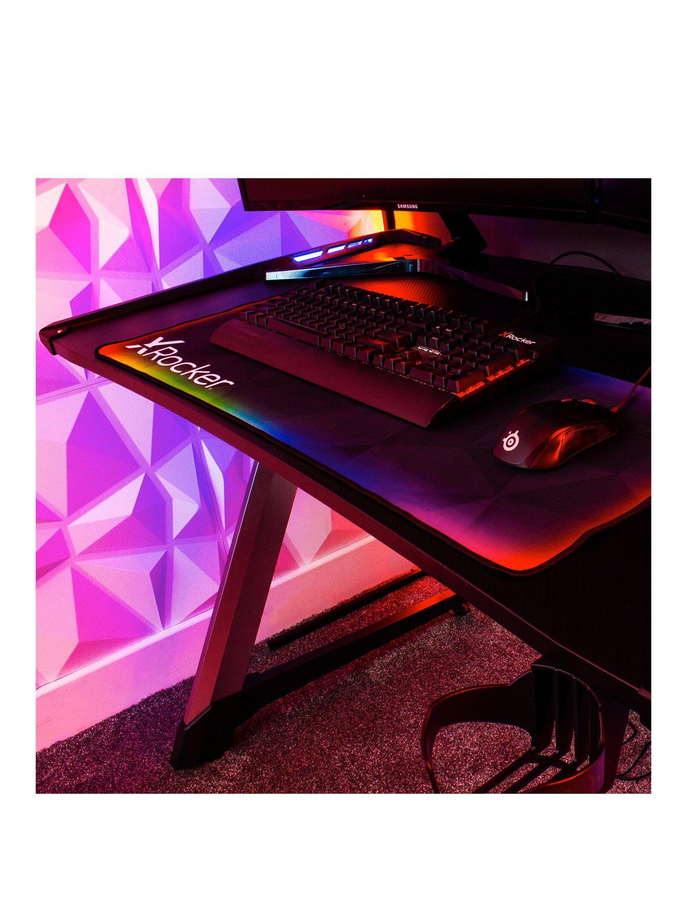 X Rocker Lynx RGB LED Gaming Desk very.co.uk