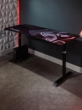 Product photograph of X Rocker Cougar Xl Esports Gaming Desk With Manual Height Adjustment from very.co.uk