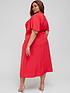  image of ax-paris-curve-ruched-midi-dress-red