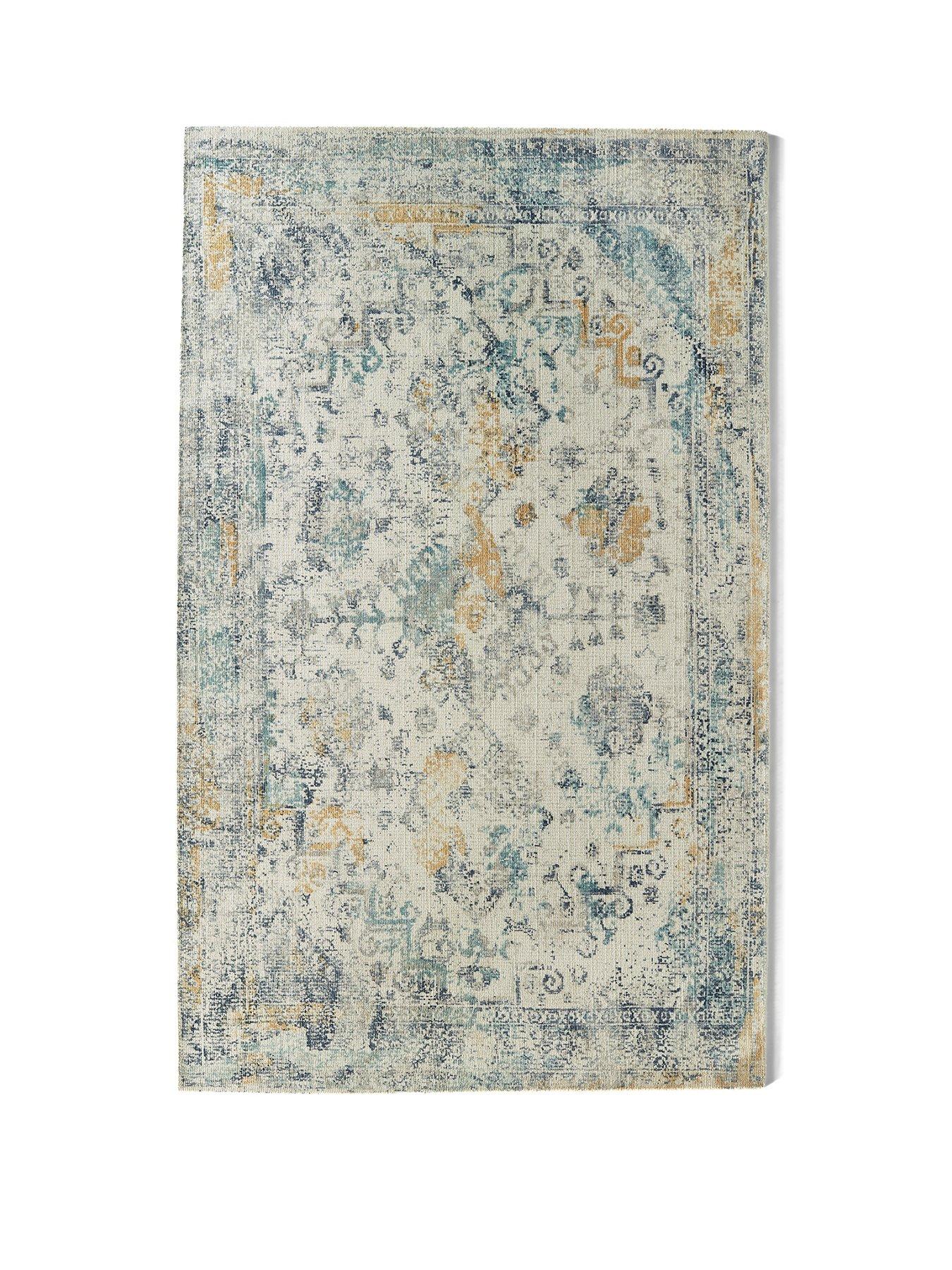 Origins Vogue Blue/Ochre Rug very.co.uk