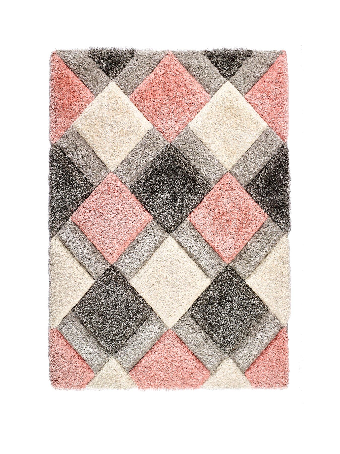 Image 2 of 4 of The Very Collection 3D&nbsp;Geo Shaggy Blush Rug
