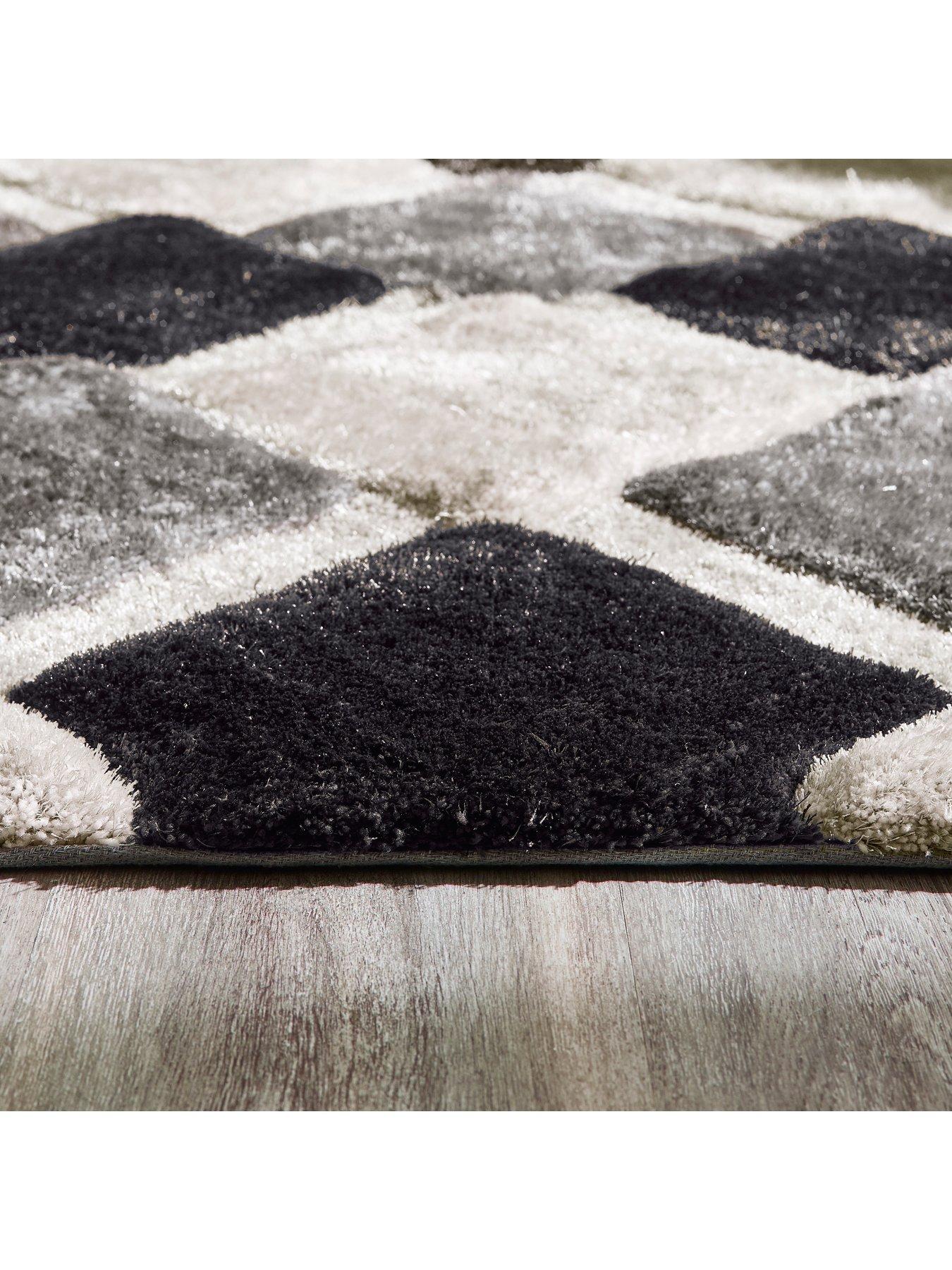 Image 3 of 3 of The Very Collection 3D&nbsp;Geo Shaggy Grey Rug