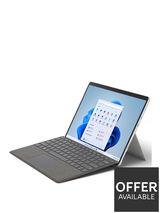 front image of microsoft-surface-pro-8-with-type-covernbsp13in-touchscreen-intel-core-i5nbsp8gb-ramnbsp128gb-ssdnbspplus-optional-microsoft-365-personal-12-months