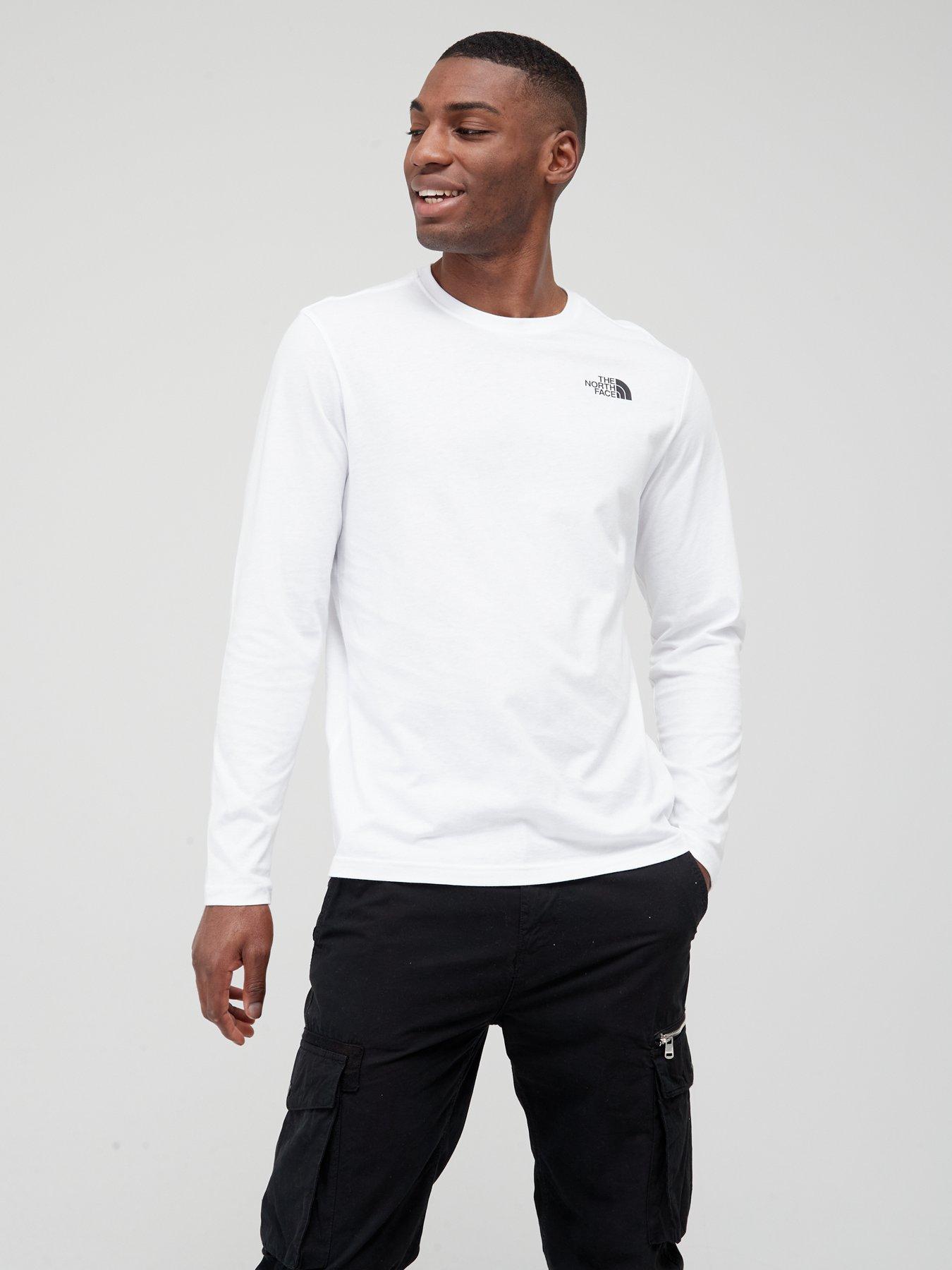 THE NORTH FACE Men's Red Box L/S T-Shirt - White/Black