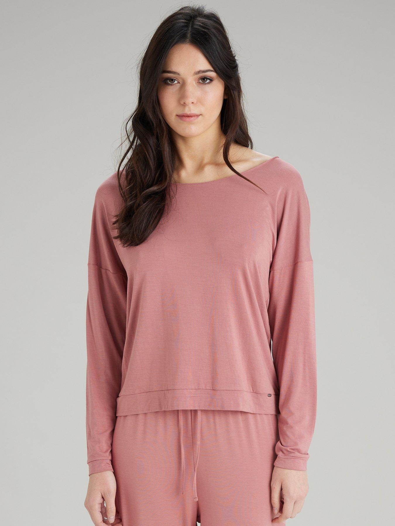  Botanical Lace Lounge Slouch Top - Dusty Rose
