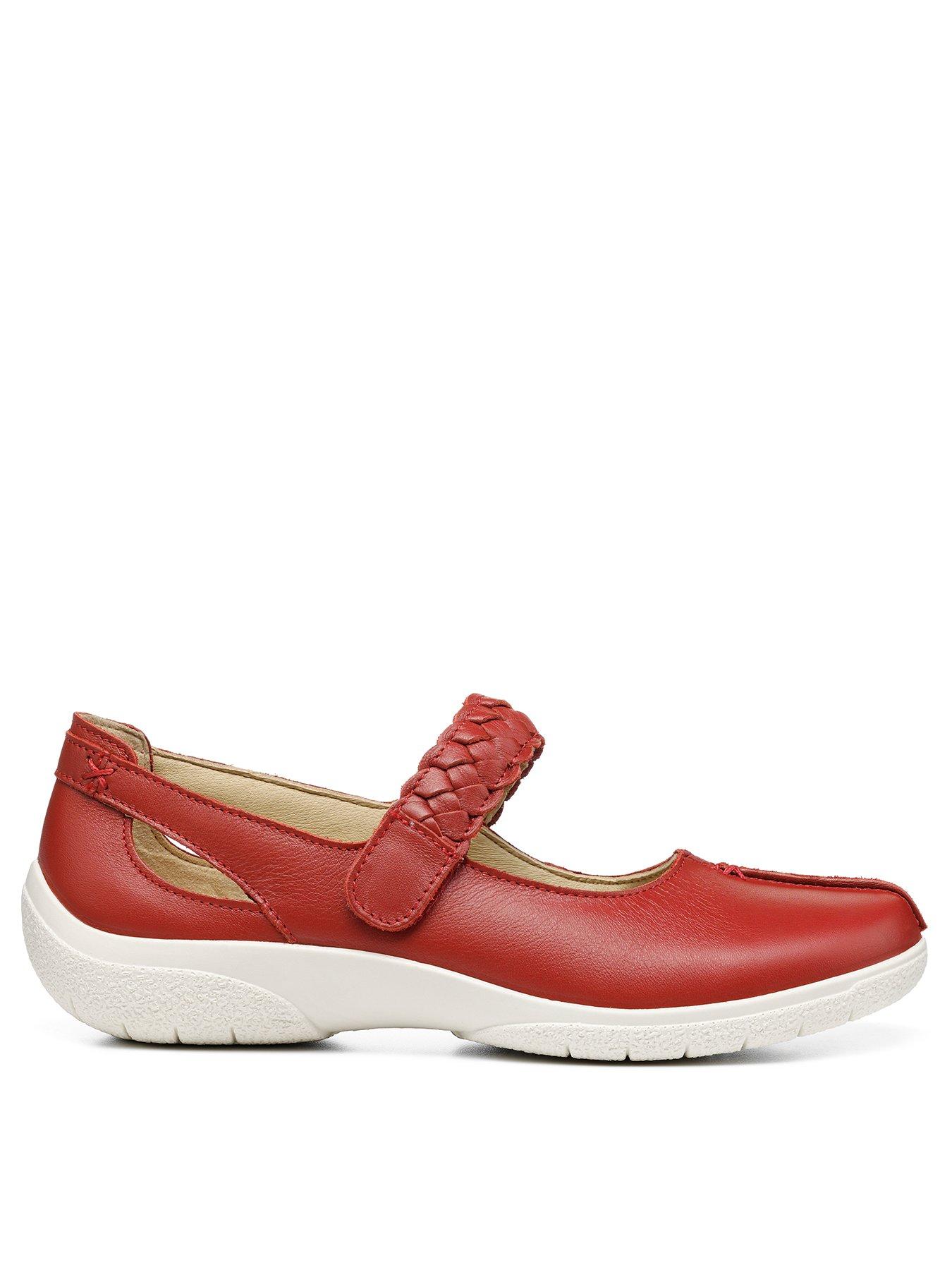 Women Shake Extra Wide Flat Shoes - Red