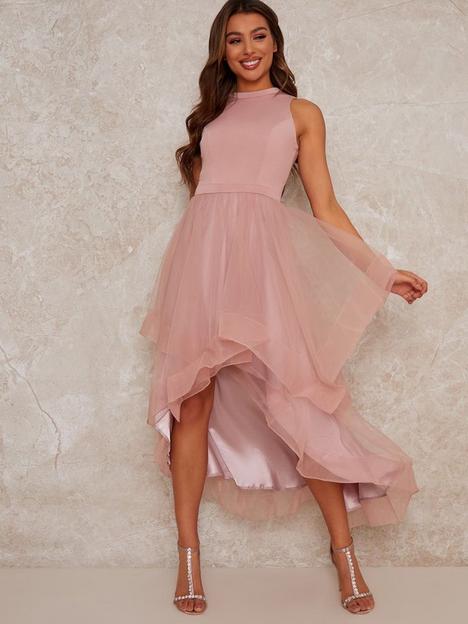 chi-chi-london-dip-hem-high-neck-dress-with-tulle-skirt-pinknbsp